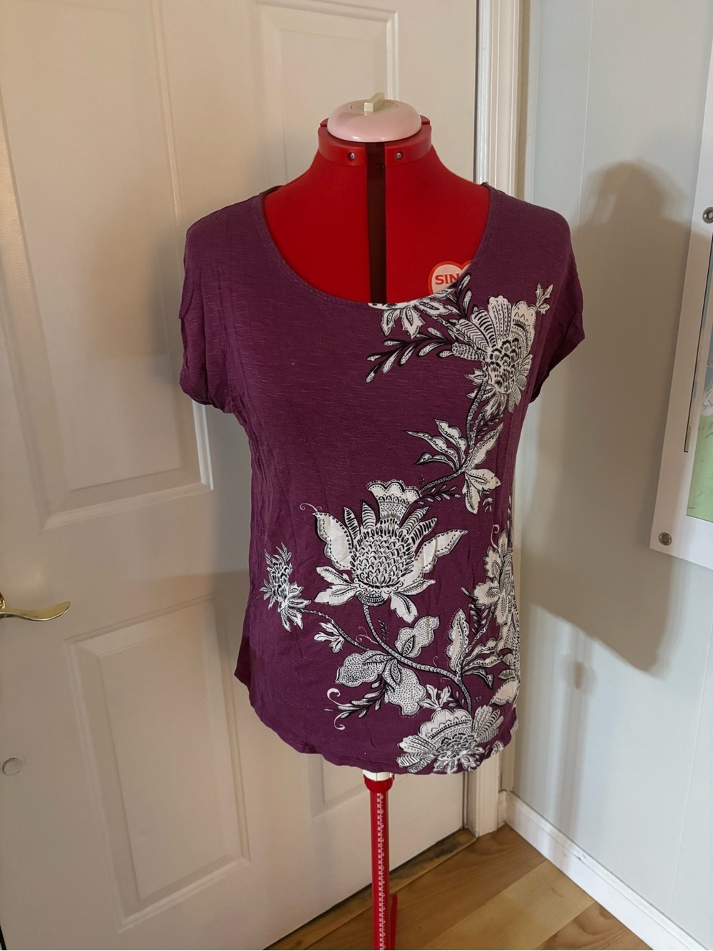 Westport Plum Floral Scoop Neck Tee